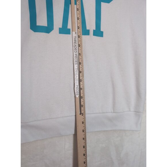 Gap Sweatshirt Mens M White Blue Spell Out Retro Preppy Beachy Pullover - Picture 7 of 8